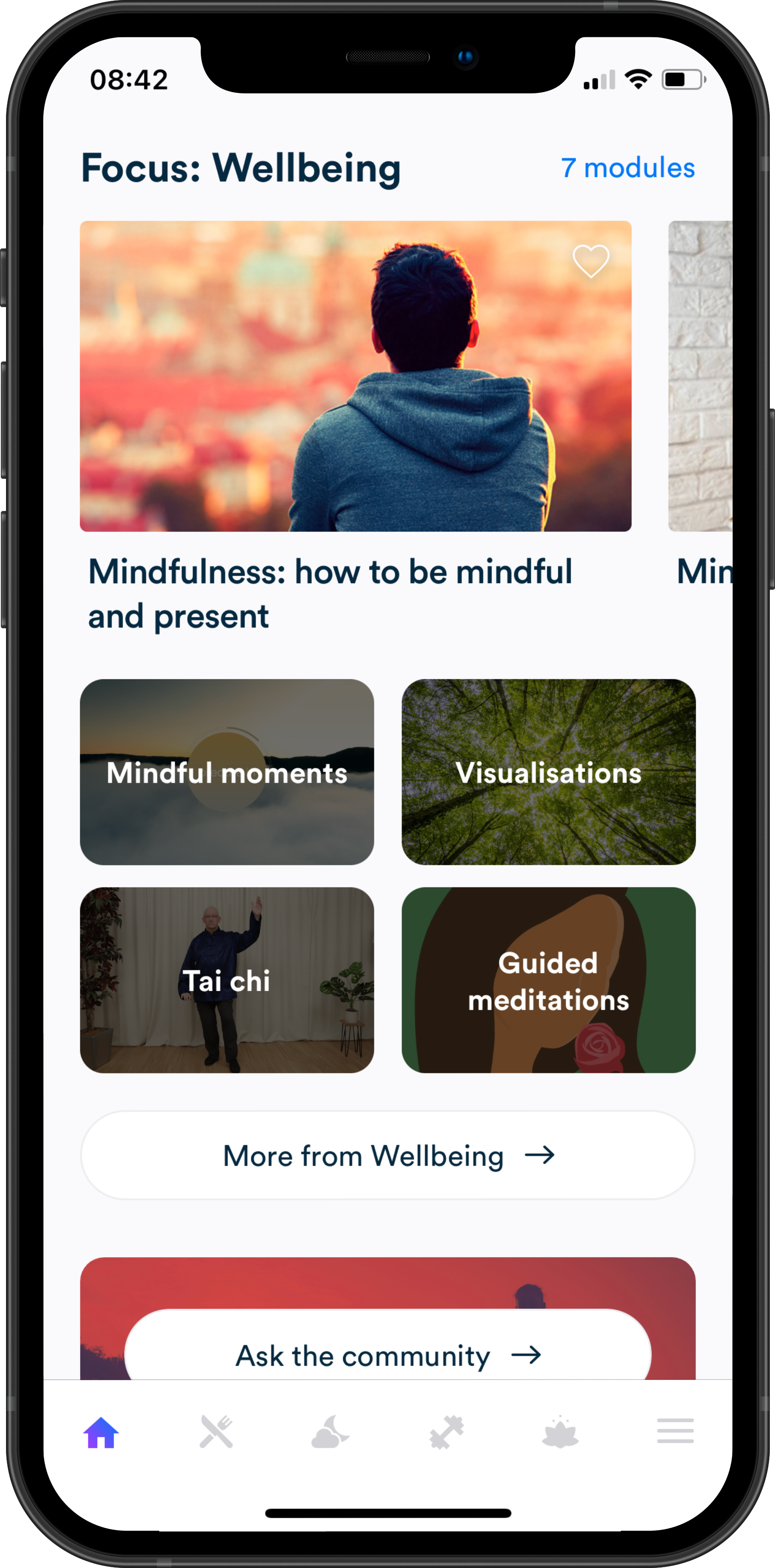 Mindfulness content in Gro